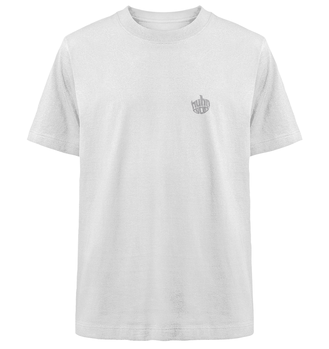 CRAWW x HUHN heavy oversized organic tee in white, front