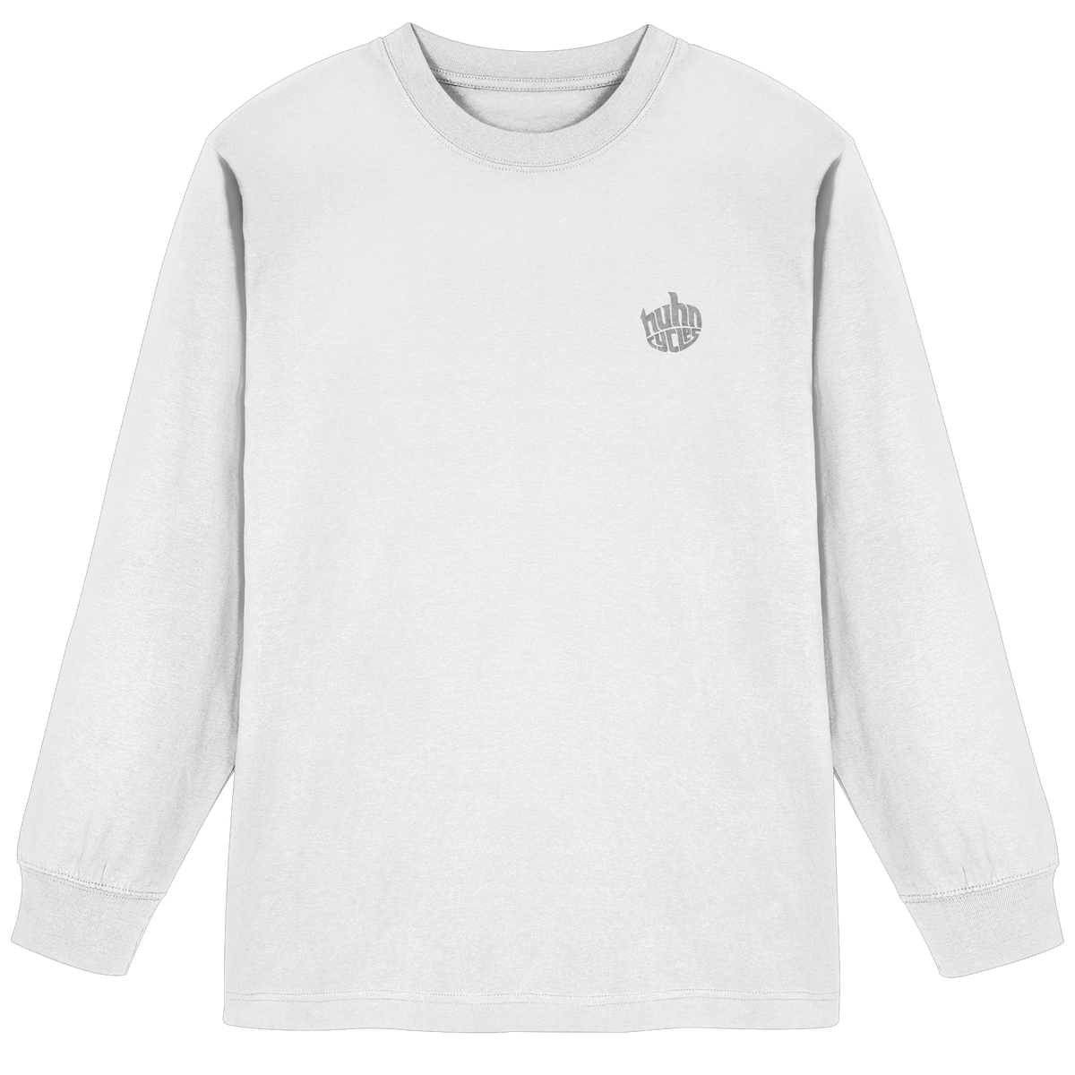 CRAWW x HUHN organic heavy oversized longsleeve in white, front
