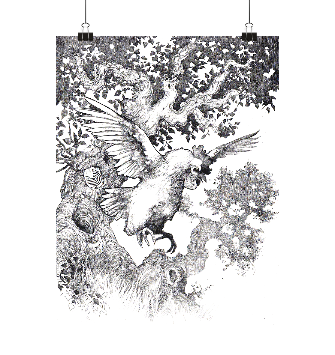 CRAWW x HUHN – “Chicken in the Wild” A3 Print - Poster Din A3 (hoch)