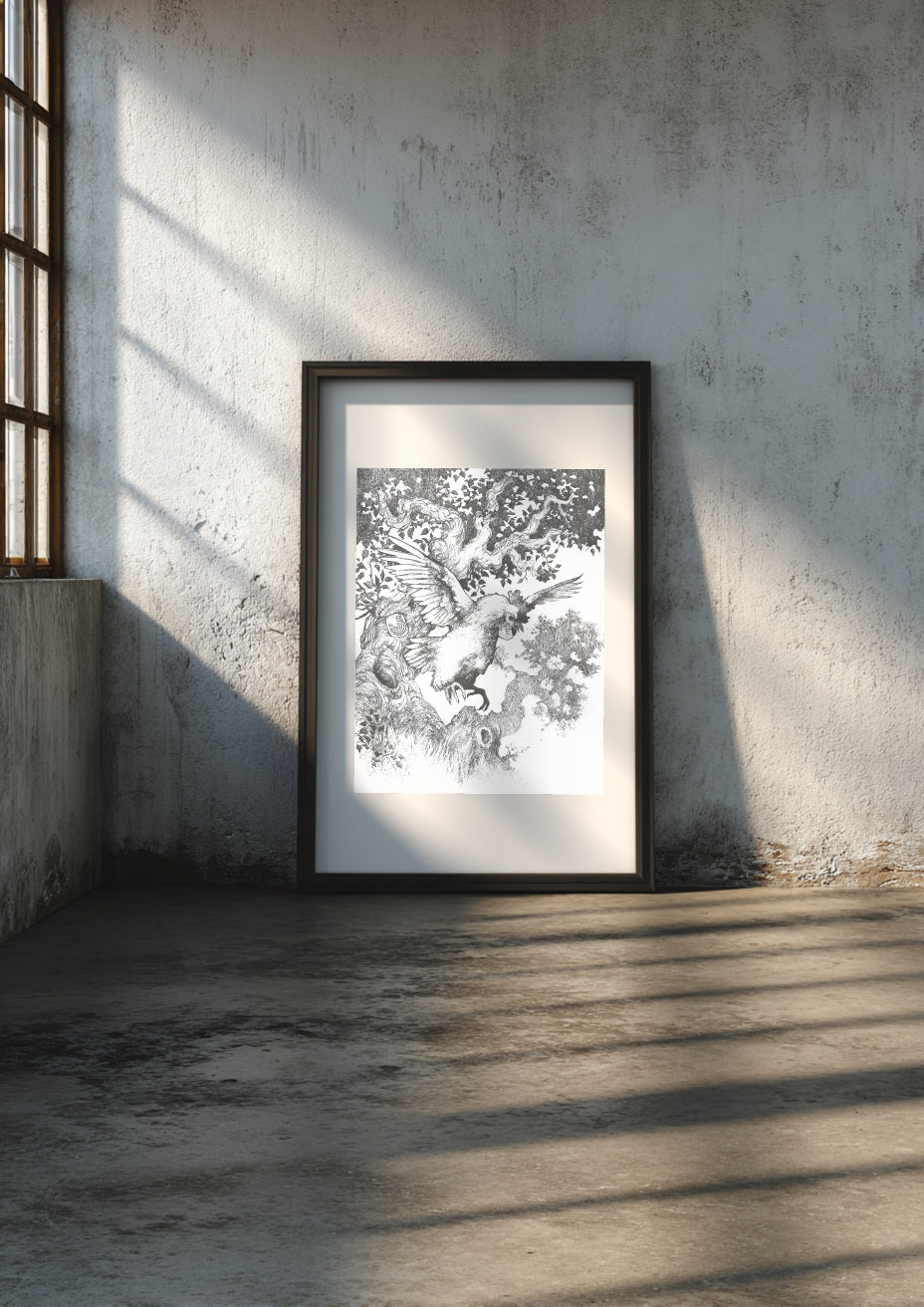 CRAWW x HUHN – “Chicken in the Wild” A3 Print - Poster Din A3 (hoch)